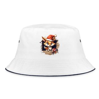 Fuchs komm raus an weihnachten - Bucket Hat - Weiß/Navy - Vorne