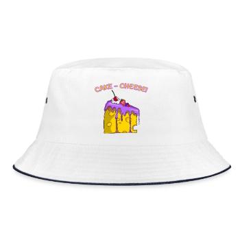 Käseliebhaber Lustiges süßes Kuchendesign für Feinschmecker - Bucket Hat - Weiß/Navy - Vorne