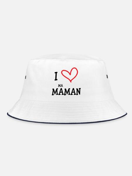 J'aime ma maman - Fête des Mères - Bob - blanc/marine - Devant