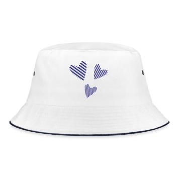 CHRISTMAS. COUPLE. HEART. VALENTINE'S DAY. JUST MARRIED. - Bucket Hat - white/navy - Front