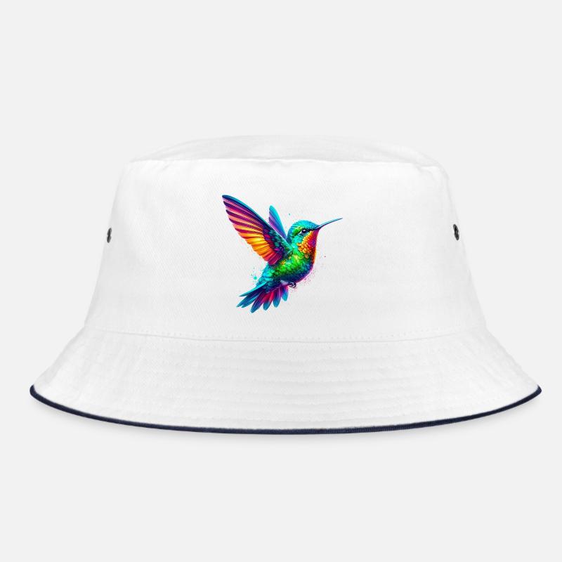 Kolibri - Bucket Hat - Weiß/Navy