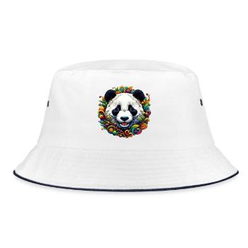 Panda - Bucket Hat - white/navy - Front
