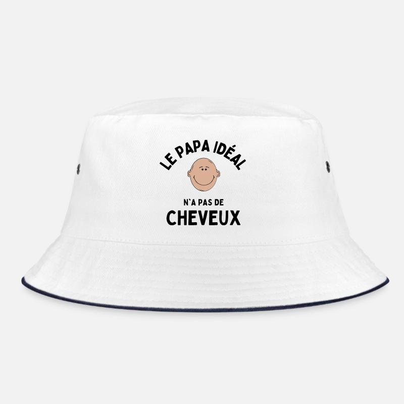 le papa ideal n'a pas de cheveux - Bob - blanc/marine