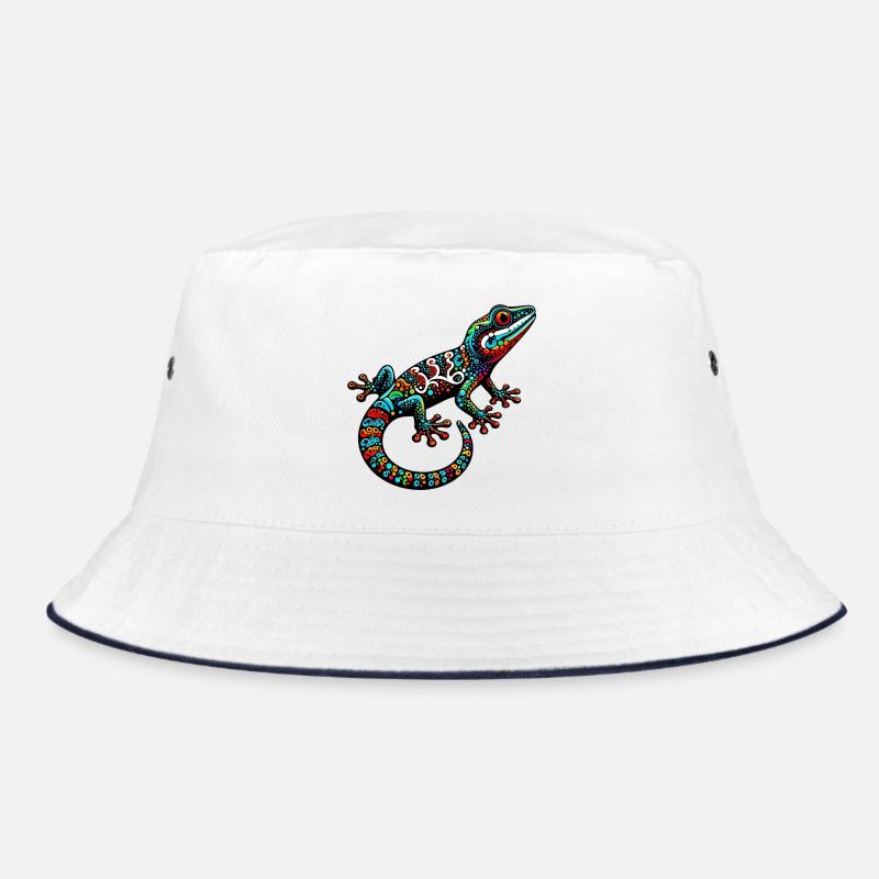 Gecko - Bucket Hat - Weiß/Navy