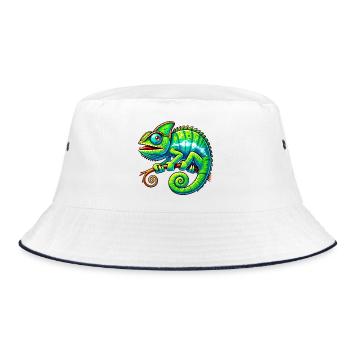 Chamäleon - Bucket Hat - Weiß/Navy - Vorne