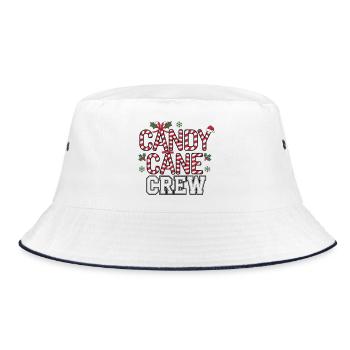 Festive Candy Cane Crew Christmas - Bucket Hat - white/navy - Front
