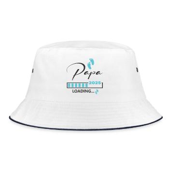 Papa 2025 loading - Bucket Hat - Weiß/Navy - Vorne