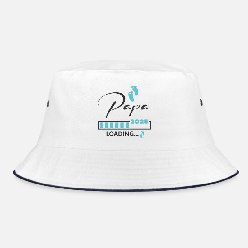 Papa 2025 loading - Bucket Hat - Weiß/Navy