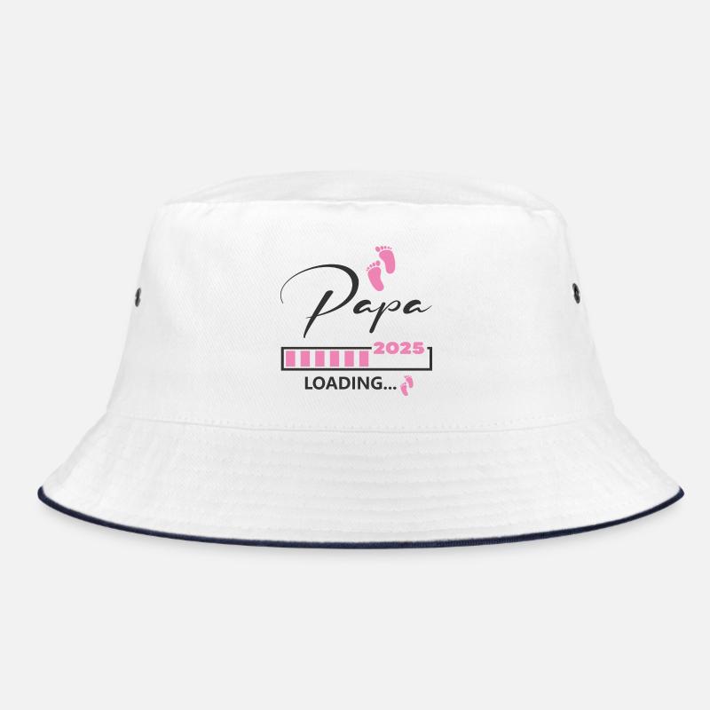 Papa 2025 loading - Bucket Hat - Weiß/Navy