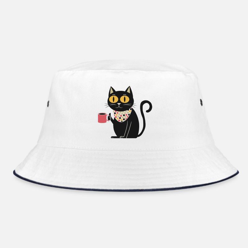 Polka Dot Bandana Katze mit Becher Bucket Hat