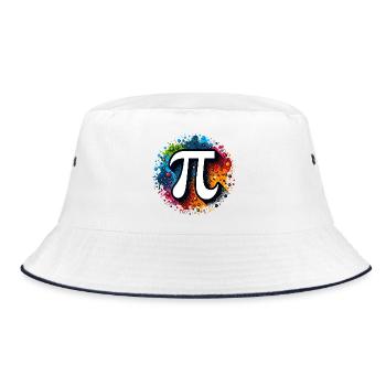 Piraten Pi Day Pirat Motiv Mathematikfans Lehrer - Bucket Hat - Weiß/Navy - Vorne