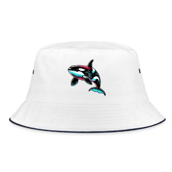 Killer whale - Bucket Hat - white/navy - Front
