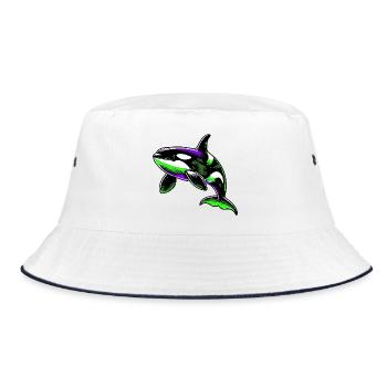 Killer whale - Bucket Hat - white/navy - Front
