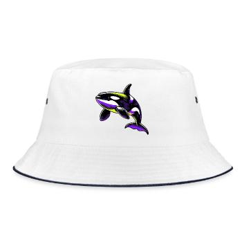 Killer whale - Bucket Hat - white/navy - Front