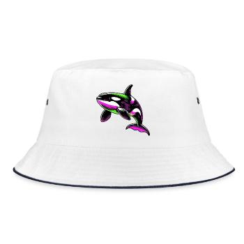 Killer whale - Bucket Hat - white/navy - Front