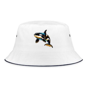 Killer whale - Bucket Hat - white/navy - Front