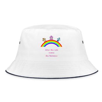 After the Rain Rainbow Arc - Bucket Hat - white/navy - Front