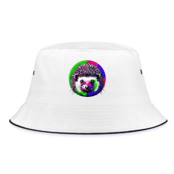 Hedgehog - Bucket Hat - white/navy - Front