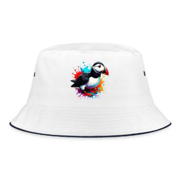 Papageitaucher - Bucket Hat - Weiß/Navy - Vorne
