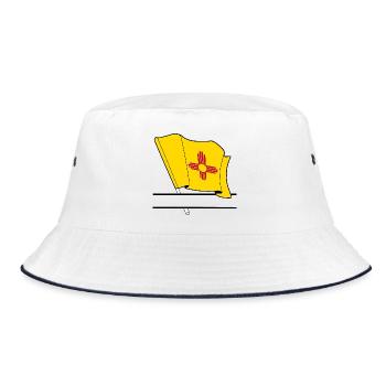 Flag New Mexico text banner - Bucket Hat - white/navy - Front