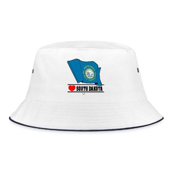 South Dakota Flagge Herz SOUTH DAKOTA - Bucket Hat - Weiß/Navy - Vorne