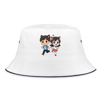Fantasy Cat Duet for Kids - Bucket Hat - white/navy - Front