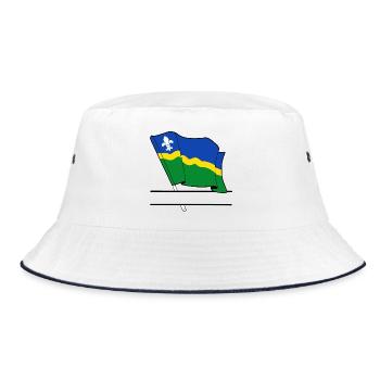 Flag Flevoland text banner - Bucket Hat - white/navy - Front