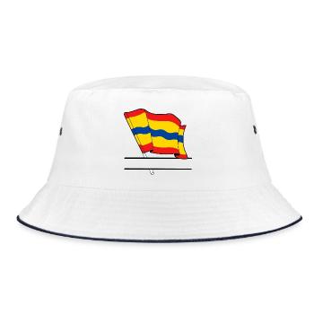 Flag Overijssel text banner - Bucket Hat - white/navy - Front