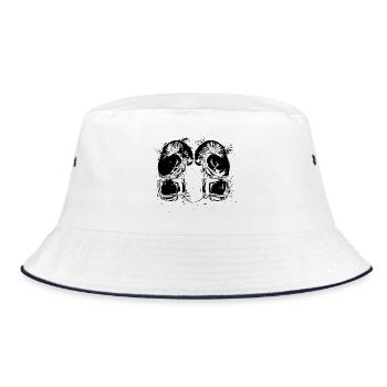 Kickboxing Gloves - Bucket Hat - white/navy - Front