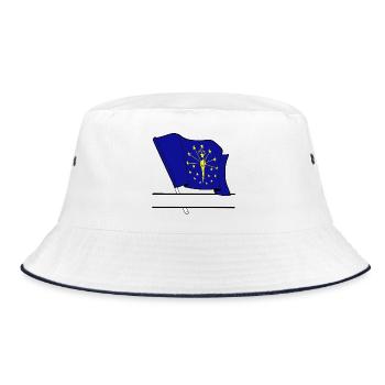 Flag Indiana text banner - Bucket Hat - white/navy - Front