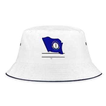 Kentucky flag text banner - Bucket Hat - white/navy - Front