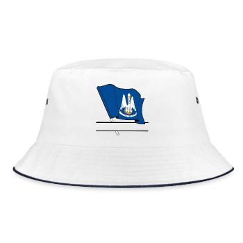 Flag Lousiane text banner - Bucket Hat - white/navy - Front