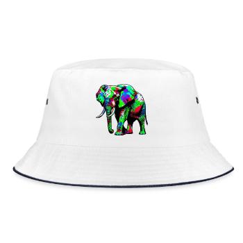 Elephant - Bucket Hat - white/navy - Front