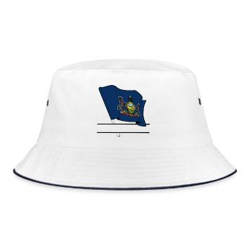 Flag Pennsylvania text banner - Bucket Hat - white/navy - Front