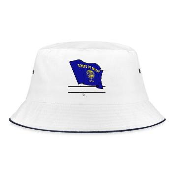 Flag Oregon text banner - Bucket Hat - white/navy - Front