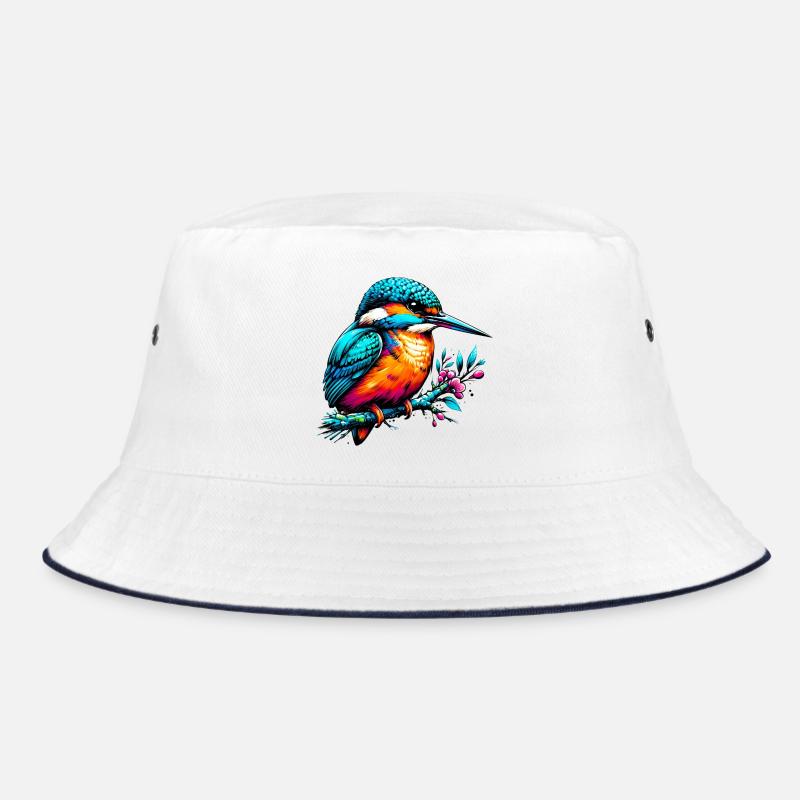 Eisvogel - Bucket Hat - Weiß/Navy