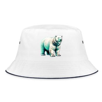 Weißer Eisbär - Bucket Hat - Weiß/Navy - Vorne