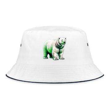 Weißer Eisbär - Bucket Hat - Weiß/Navy - Vorne