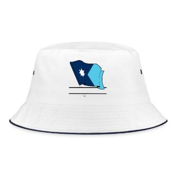 Flag Minnesota text banner - Bucket Hat - white/navy - Front