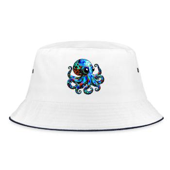 Octopus - Bucket Hat - white/navy - Front