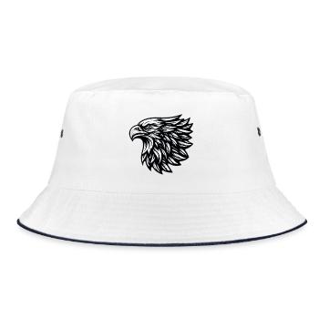 Eagle Head Black White - Bucket Hat - white/navy - Front