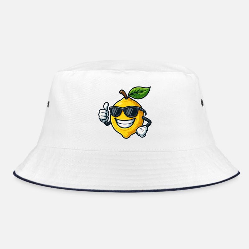 Fruity Yellow Lemon Summer Cool Thumbs Up Bucket Hat