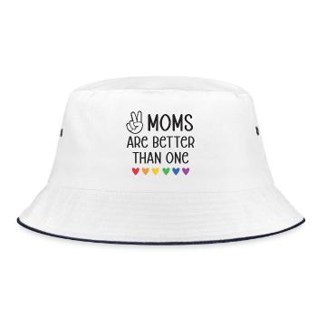 LGBTQ Pride Month - Two Moms Are Better Than One - Bucket Hat - white/navy - Front