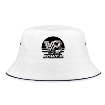 V8 Power - Bucket Hat - white/navy - Front