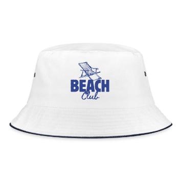 Urlaub, Urlaub am Meer - Bucket Hat - Weiß/Navy - Vorne