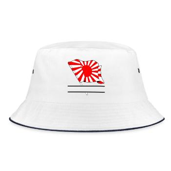 Rising Sun with Namespace - Bucket Hat - white/navy - Front