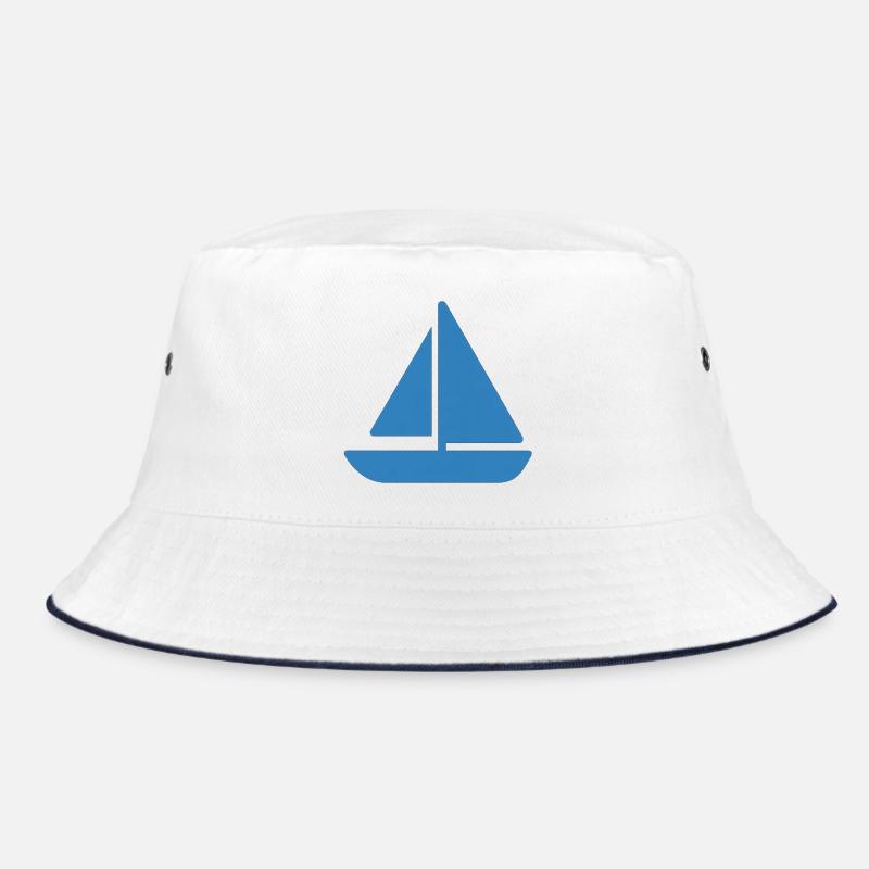 Sailboat Design - Bucket Hat - white/navy