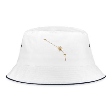 Star Constellation Aries Zodiac Birth Sign Golden - Bucket Hat - white/navy - Front
