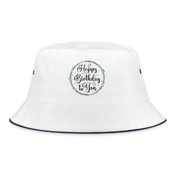 Happy birthday to you - Bucket Hat - Weiß/Navy - Vorne