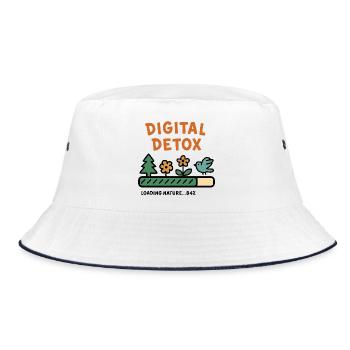 Digital Detox Nature Illustration - Bucket Hat - white/navy - Front